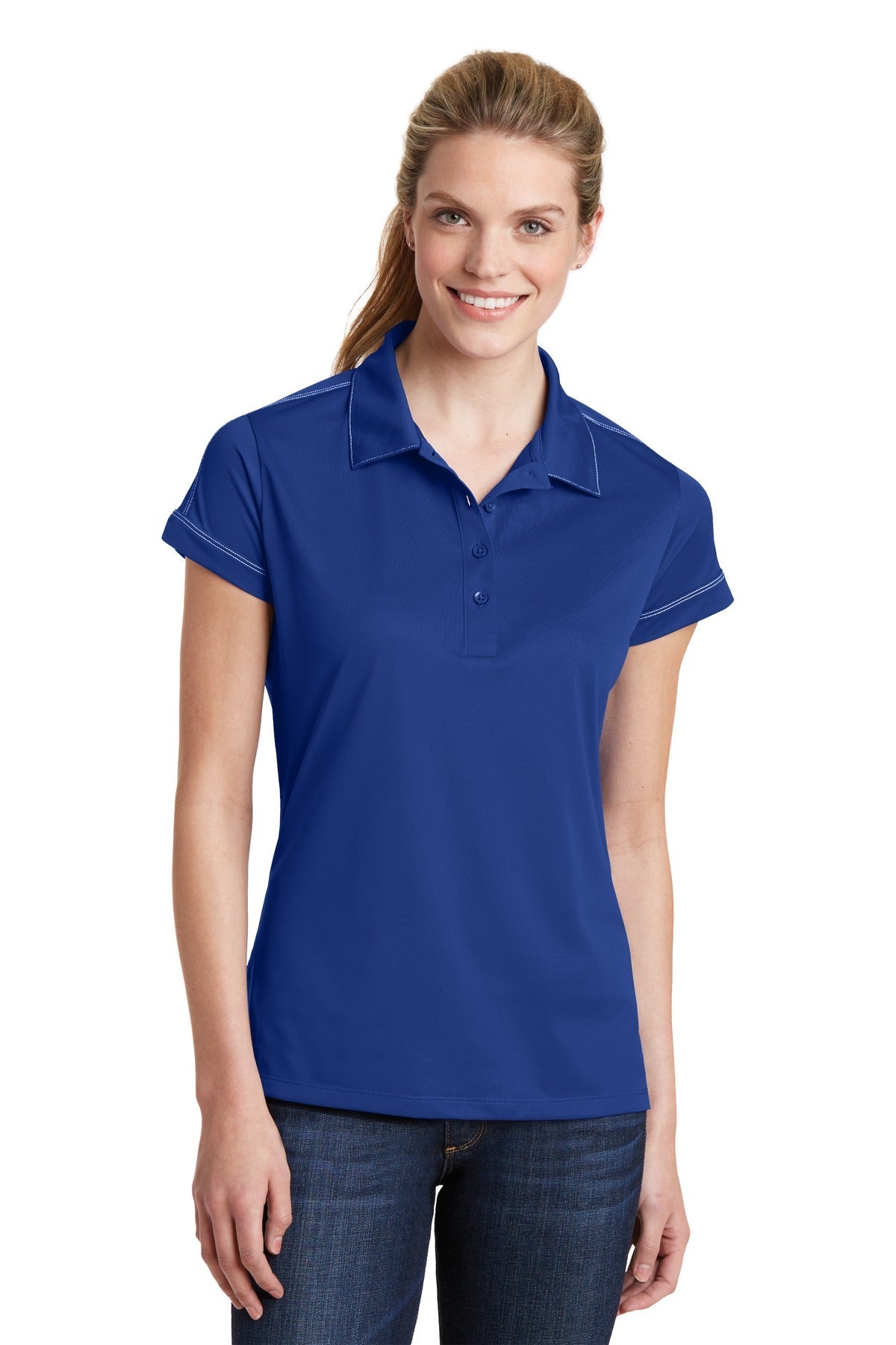 Sport-Tek® Ladies Contrast Stitch Micropique Sport-Wick® Polo. LST659 - DFW Impression