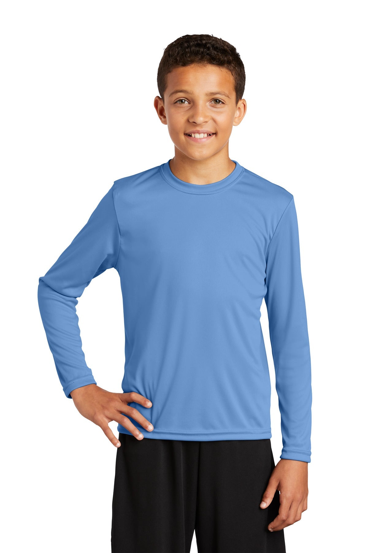Sport-Tek® Youth Long Sleeve PosiCharge® Competitor™ Tee. YST350LS [Carolina Blue] - DFW Impression