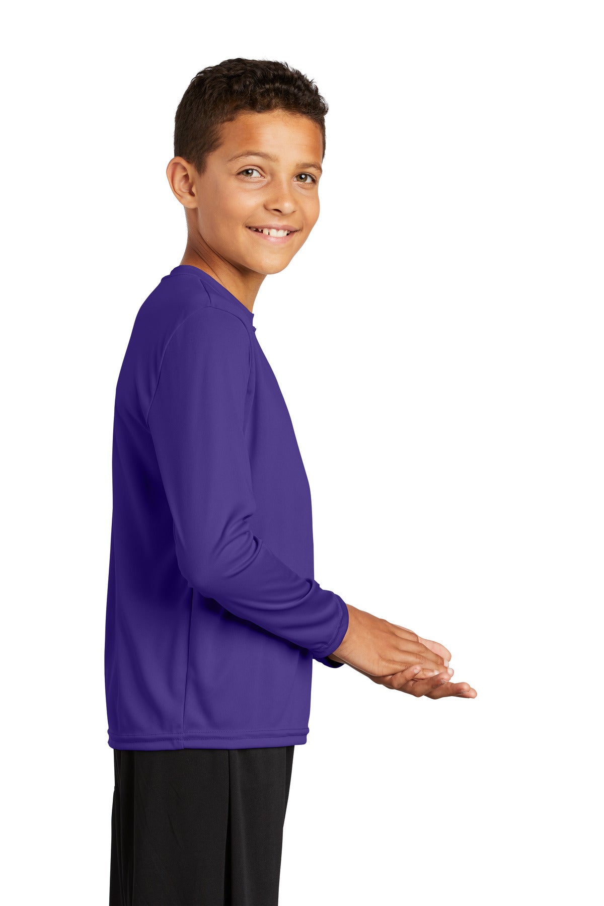 Sport-Tek® Youth Long Sleeve PosiCharge® Competitor™ Tee. YST350LS [Purple] - DFW Impression